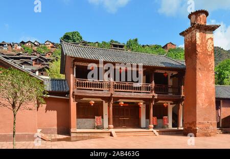 Traditionelle Architektur in Nuodeng Dorf, Provinz Yunnan, China. Stockfoto