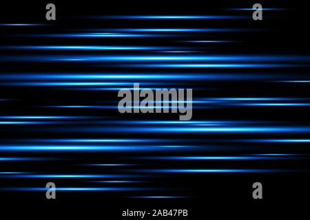 Horizontale blaue Lens Flares pack. Laserstrahlen, horizontalen Lichtstrahlen. Schönes Licht Aufflackern. Leuchtende Streifen auf dunklem Hintergrund. Leuchtende Abstract Stock Vektor