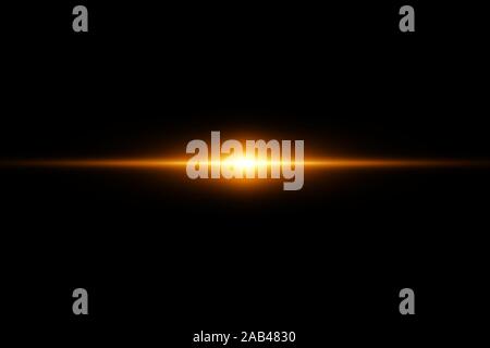 Abstrakte Golden Lights Linien auf transparentem Hintergrund Vector Illustration. Ein Lichtblitz auf der Linie Stock Vektor