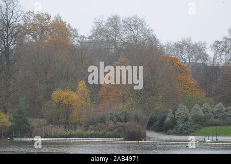 London, Großbritannien. 25 Nov, 2019. nasse Wetter in Hyde Park Credit: JOHNNY ARMSTEAD/Alamy leben Nachrichten Stockfoto