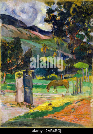 Paul Gauguin, tahitische Landschaft, Malerei, 1892 Stockfoto