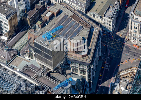 Luftaufnahme des Leadenhall Market, London, Großbritannien