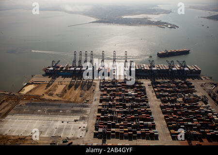 Luftaufnahme des Hafens von Felixstowe Stockfoto