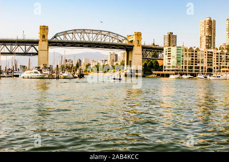 Vancouver Wasser vor. Blick auf Vancouver am Wasser in der Innenstadt. Stockfoto