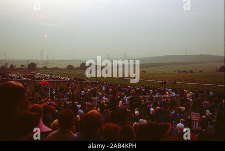 Ein Tag bei Pontefract Rennen, 1992, Bergbau Gemeinschaft zu spielen, West Yorkshire, Nordengland, Großbritannien Stockfoto