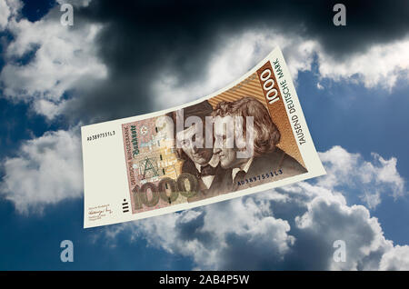 1000 Deutsche Mark. Stockfoto