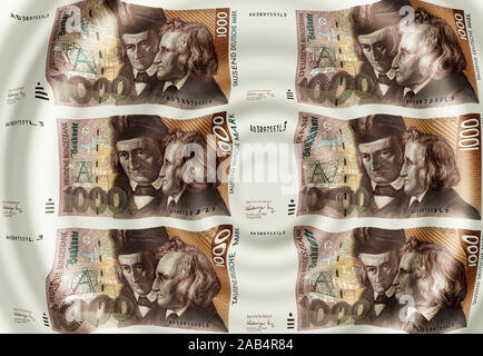 1000 Deutsche Mark. Stockfoto
