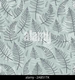 Süße Hand gezeichnet Farn nahtlose Muster, floral background, toll für Textilien, Tapeten, Banner - vektor design Stock Vektor