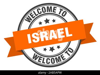 Israel Stempel. Willkommen bei Israel orangefarbenen Schild Stock Vektor