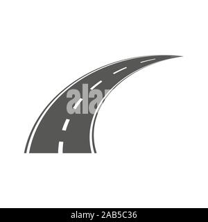 Autobahn, Straße, Reise-Symbol. Vector Illustration, flache Bauform. Stock Vektor