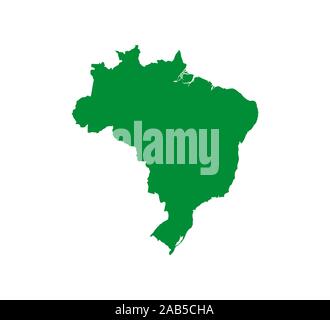 Brasilien Karte, auf weißem Hintergrund, Vector Illustration. Stock Vektor