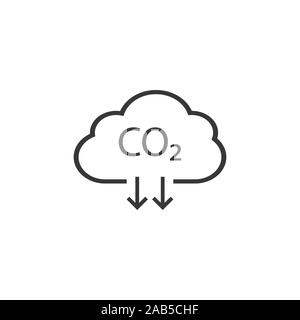 Co2, Ökologie, Cloud-Symbol. Vector Illustration, flache Bauform. Stock Vektor