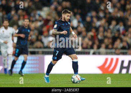 Madrid, Spanien. 23 Nov, 2019. Portu (Sociedad) Fußball: Spanisch "La Liga Santander' Match zwischen Real Madrid CF 3-1 Real Sociedad im Santiago Bernabeu in Madrid, Spanien. Credit: mutsu Kawamori/LBA/Alamy leben Nachrichten Stockfoto