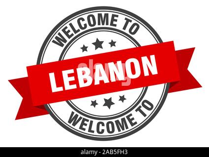 Libanon Stempel. Willkommen im Libanon roten Schild Stock Vektor