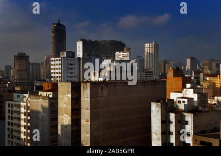 Luftaufnahme von São Paulo, Edificio Copan, Terraço Itália Gebäude, São Paulo, Brasilien Stockfoto