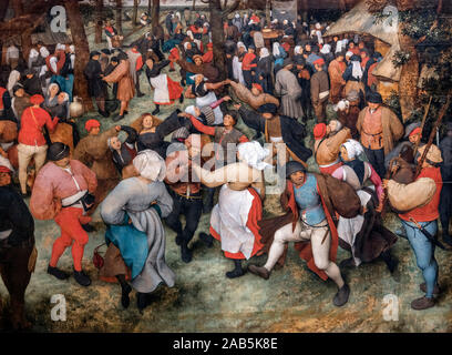 Die Hochzeit Tanz von Pieter Brueghel der Ältere (1525-1569), Öl auf Leinwand, 1566 Stockfoto