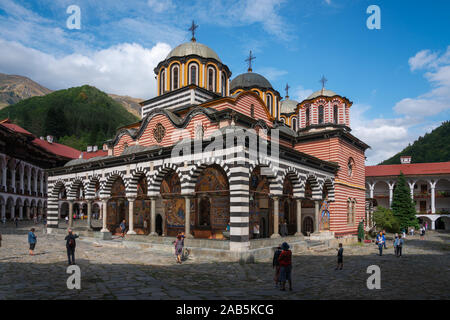 Das Kloster Rila im Rila-gebirge von Bulgarien Stockfoto