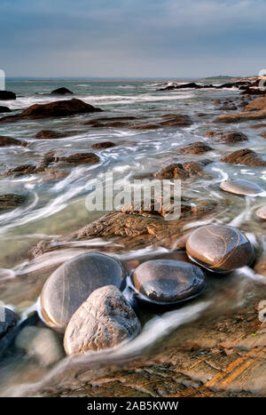 Stürmische Meere, Flut North Devon Beach Stockfoto