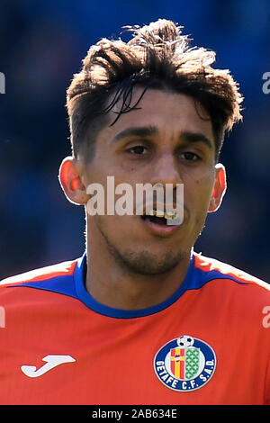 Barcelona, Spanien. 24 Nov, 2019. BARCELONA, 24-11-2019. LaLiga 2019 / 2020 Datum 14. Espanyol-Getafe. Damian Suarez von Getafe CF Credit: Pro Schüsse/Alamy leben Nachrichten Stockfoto