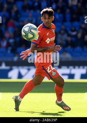 Barcelona, Spanien. 24 Nov, 2019. BARCELONA, 24-11-2019. LaLiga 2019 / 2020 Datum 14. Espanyol-Getafe. Damian Suarez von Getafe CF Credit: Pro Schüsse/Alamy leben Nachrichten Stockfoto