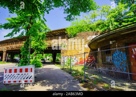 Der ehemalige S-Bahnhof Siemensstadt, Berlin, Deutschland Stockfoto