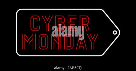 Cyber Monday Verkauf Banner Design Template Vector Illustration - Linien font Konzept Stock Vektor