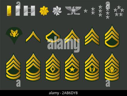 US-Armee angeworben Reihen-Vektor-Illustration. Stock Vektor