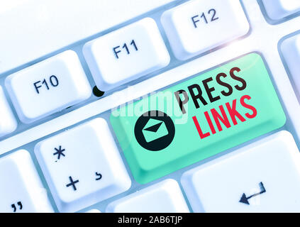 Text Zeichen angezeigt Presse Links. Business Foto Text soll ein Ort s analysisipulate ist das Ranking in Google Suche Stockfoto