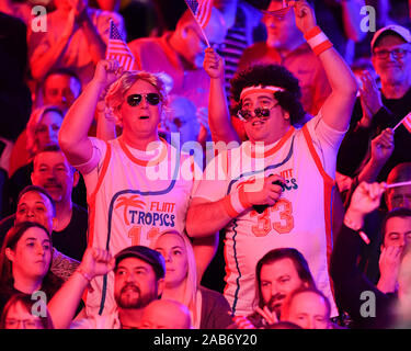 LAS VEGAS, USA. 25 Nov, 2019. Dann USA Team Unterstützung der Fans während der Tag 1 Sitzung der MOSCONI CUP XXVI im Mandalay Bay am Montag, 25. November 2019 in LAS VEGAS, USA. Credit: Taka G Wu/Alamy leben Nachrichten Stockfoto