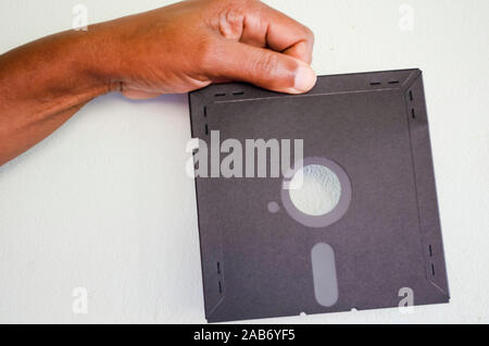 Unterseite des alten Diskette Stockfoto