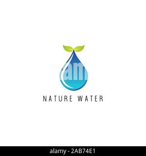 Wassertropfen und leaf Logo vektor design Konzept Stock Vektor