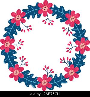 Blumen und Blätter Garten Krone Stock Vektor