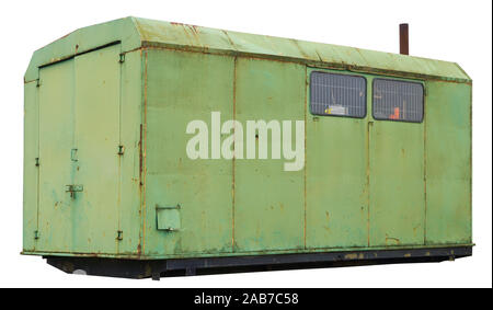 Einen alten grünen Anhänger war einst zirkusartisten zu transportieren. Iisolated outdoor Objekt Stockfoto