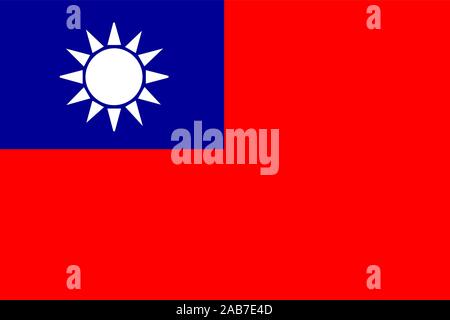 Taiwan Flagge. Offizielle Flagge von Taiwan. Vector Illustration. Stock Vektor