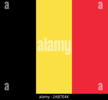 Belgien Flagge. Offizielle Flagge von Belgien. Vector Illustration. Stock Vektor