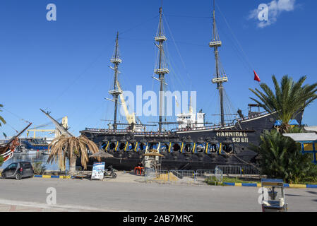 Sousse, Tunesien - 7 November 2019: Der Hafen von Sousse in Tunesien Stockfoto