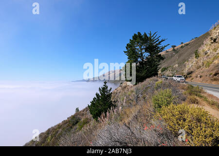 California State Route 1, Highway 1, Küstenstraße entlang des Pazifischen Ozeans, Kalifornien, USA Stockfoto