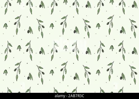 Olive Tree nahtlose Muster. Olive Leaf textile Design drucken. Vector Illustration Stock Vektor
