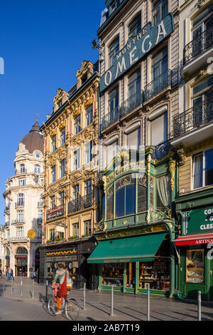 Shopping Street, Lille, Nord, Frankreich, Europa Stockfoto