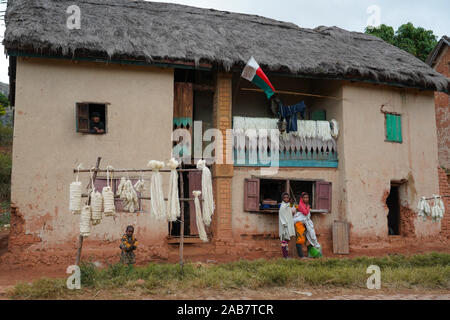 Ländliche Haus auf der RN7, Barbados, ihorombe Region, Südliche Madagaskar, Afrika Stockfoto