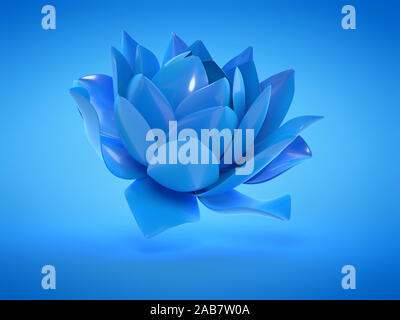 3D-Darstellung eines Blauen Lotus Flower Stockfoto