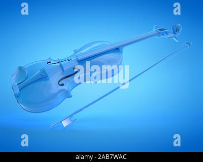 3D-Darstellung eines blauen Violine Stockfoto
