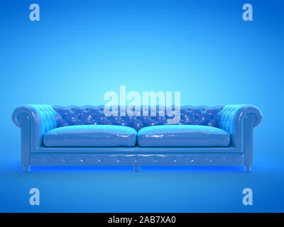 3D-gerenderte Abbildung: ein blaues Sofa Stockfoto