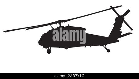 Hubschrauber fliegen detaillierte Silhouette. Vector EPS 10. Stock Vektor