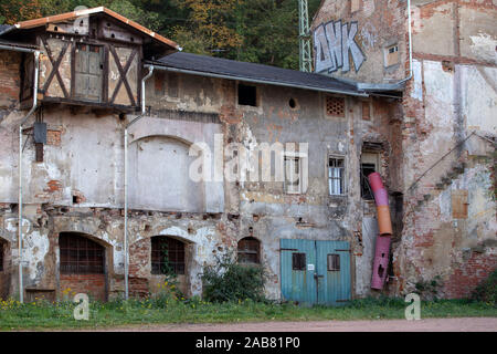 15. Oktober 2019, Sachsen, Meißen: die Ruinen einer ehemaligen Wohnhaus in der Altstadt gesehen werden. Foto: Jens Büttner/dpa-Zentralbild/ZB Stockfoto