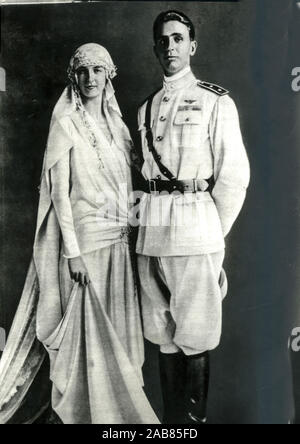 Amedeo von Savoy-Aosta mit seiner Frau Anna d'Orleans, Neapel, 1927 Stockfoto