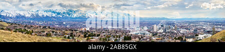 Panorama von Salt Lake City in Utah Stockfoto