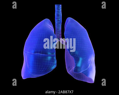 Gerenderten 3d-abstrakten synthwave Stil Abbildung eines menschlichen Lunge Stockfoto