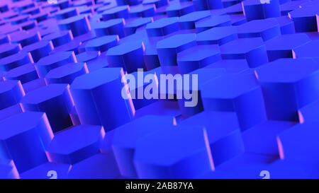 Gerenderten 3d-abstrakten synthwave Stil Abbildung eines geometrischen Muster Stockfoto