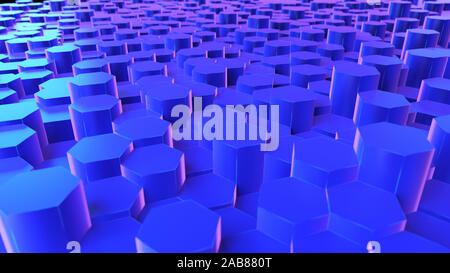 Gerenderten 3d-abstrakten synthwave Stil Abbildung eines geometrischen Muster Stockfoto